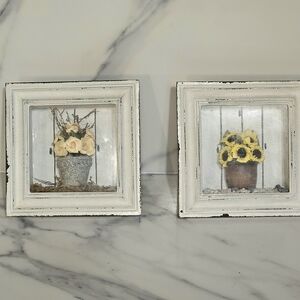 T.J.Maxx White Framed Floral Wall Art Set